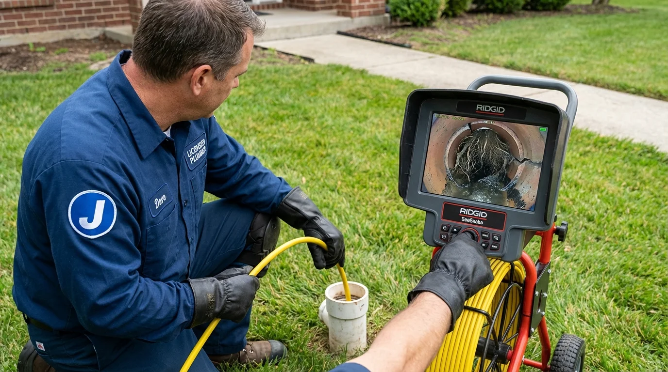 Sewer camera inspection being performed by Johns Plumbing LLC in Meeker